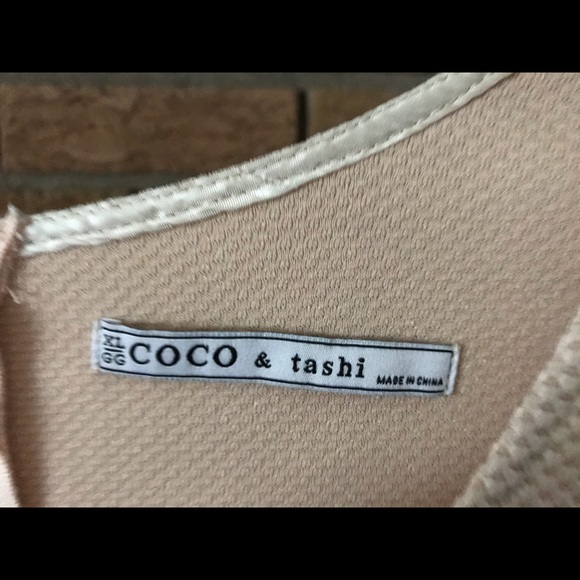 Nude Coloured Summer Dress with Black Band - Picture 3 of 3